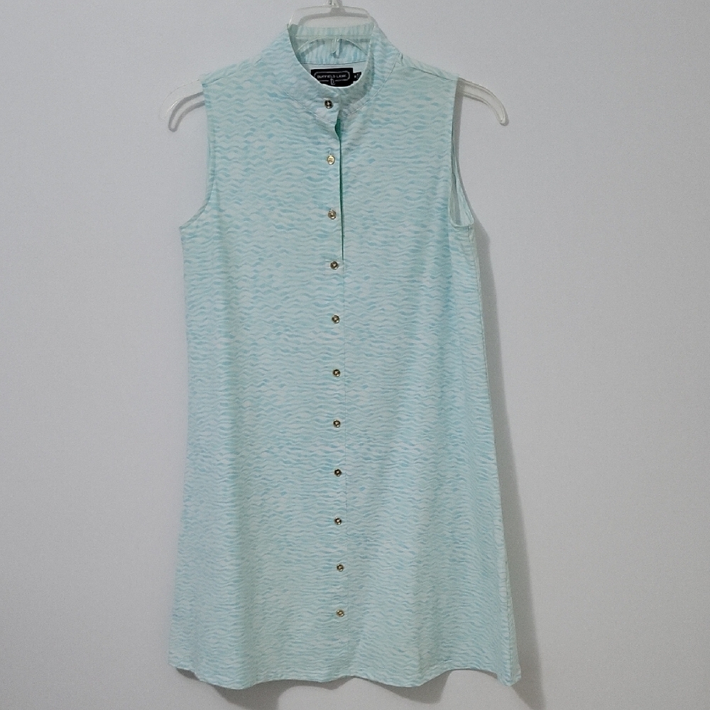 Duffield Lane Mint Green Sleeveless Button-Front Dress M